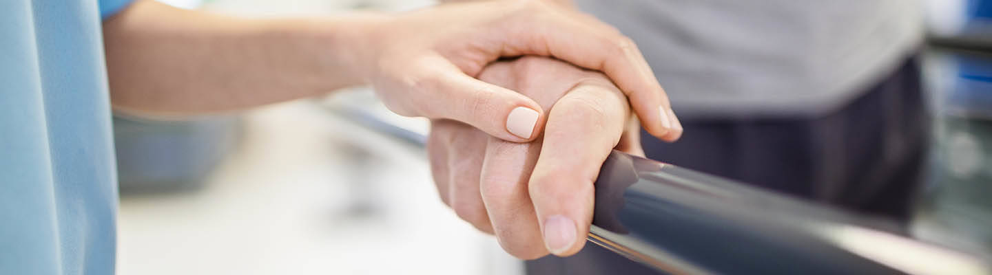 Close-up of hands during therapy