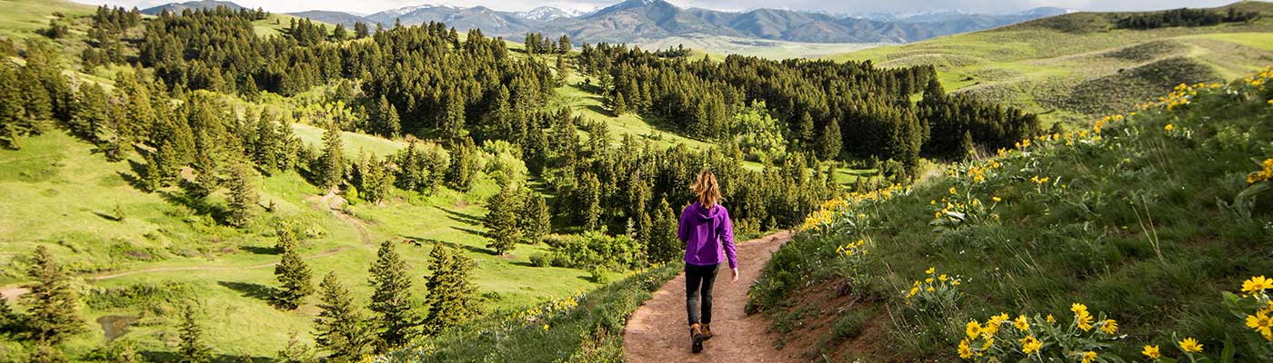 Woman on a hike in Montana